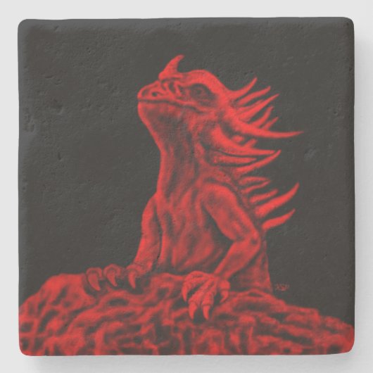 Dessous-de-verre En Pierre Little red Dragon (Devant)