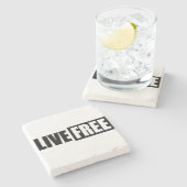 DESSOUS-DE-VERRE EN PIERRE LIVE FREE (Côté)