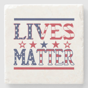 Dessous-de-verre En Pierre Lives Matter - Drapeau américain