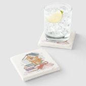 Dessous-de-verre En Pierre Livres De Lecture D'Ours Cartoon Cute (Côté)