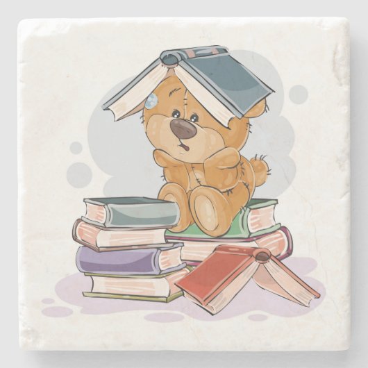 Dessous-de-verre En Pierre Livres De Lecture D'Ours Cartoon Cute (Devant)