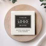 Dessous-de-verre En Pierre Logo d'entreprise carré personnalisé noir marque<br><div class="desc">dessous de verre en pierre de marque carrés personnalisés caractéristiques votre design professionnel de logo d'entreprise. Ajoutez simplement le logo de votre entreprise à l'image de l'espace réservé noir et blanc. Les couleurs peuvent être modifiées.</div>