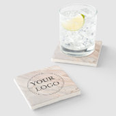 Dessous-de-verre En Pierre Logo Entreprise Employé moderne (Côté)