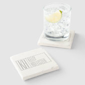 Dessous-de-verre En Pierre Logo Moderne Grey Initiales & Nom (Côté)