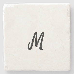Dessous-de-verre En Pierre logo monogramme minimaliste simple personnalisé po