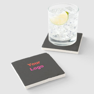 Dessous-de-verre En Pierre Logo personnalisé simple et élégant ici société