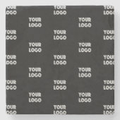 Dessous-de-verre En Pierre Logo simple à répéter | Noir (Devant)