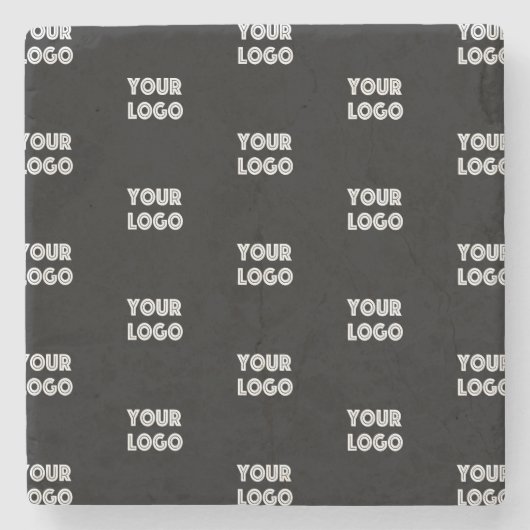 Dessous-de-verre En Pierre Logo simple à répéter | Noir (Devant)