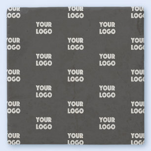 Dessous-de-verre En Pierre Logo simple à répéter Noir