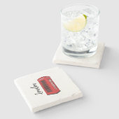 Dessous-de-verre En Pierre London British Red Phone Booth (Côté)