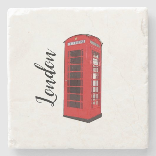Dessous-de-verre En Pierre London British Red Phone Booth (Devant)