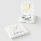 Dessous-de-verre En Pierre Londres Mariage Enregistrer La Date Invitation (Côté)