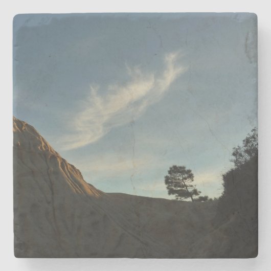 Dessous-de-verre En Pierre Lone Torrey Pine Californie Sunset Paysage (Devant)