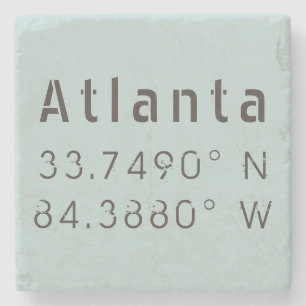 Dessous-de-verre En Pierre Longitude de la latitude Atlanta