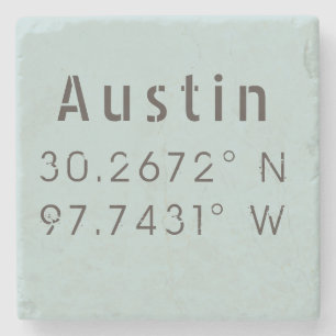 Dessous-de-verre En Pierre Longitude de la latitude d'Austin