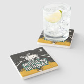 Dessous-de-verre En Pierre L'orignal sur un Dessous de verre routier (Côté)