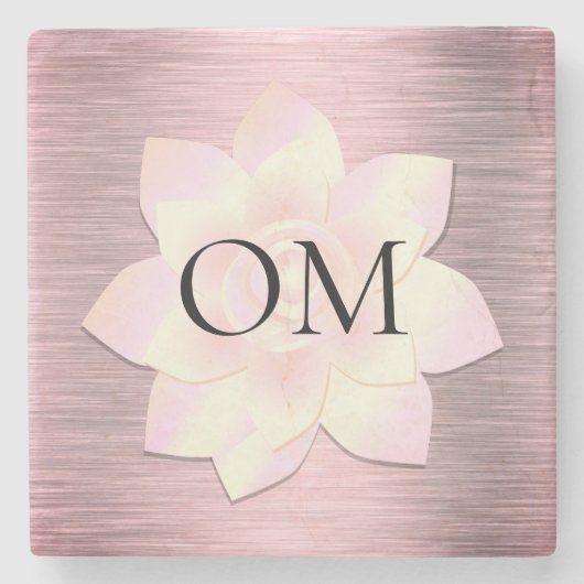 Dessous-de-verre En Pierre Lotus OM élégant rose (Devant)