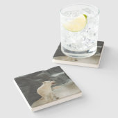 Dessous-de-verre En Pierre Loup blanc (Côté)