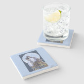 Dessous-de-verre En Pierre Loup gris HowlingUtah (Côté)
