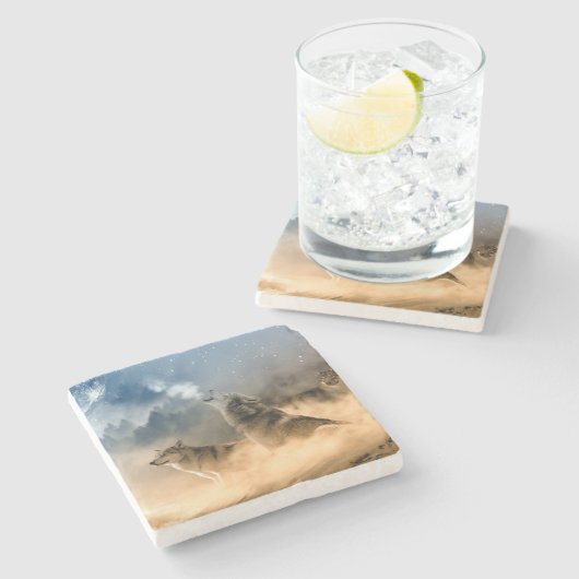 Dessous-de-verre En Pierre Loups (Côté)