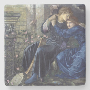 Dessous-de-verre En Pierre Love Among the Ruins (par Edward Burne-Jones)
