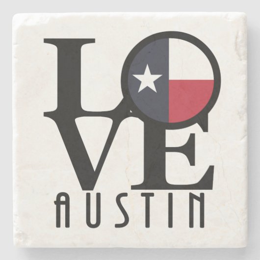 Dessous-de-verre En Pierre LOVE Austin Texas (Devant)