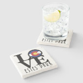 Dessous-de-verre En Pierre LOVE Estes Park CO (Côté)