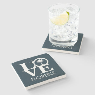Dessous-de-verre En Pierre LOVE Florence, Caroline du Sud