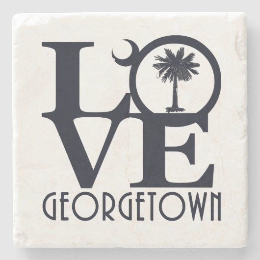 Dessous-de-verre En Pierre LOVE Georgetown SC (Devant)