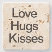 Dessous-de-verre En Pierre Love Hugs Kisses (Devant)
