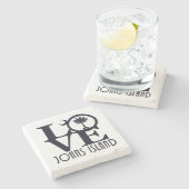 Dessous-de-verre En Pierre LOVE Johns Island SC (Côté)