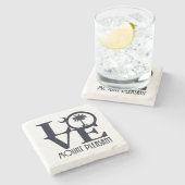 Dessous-de-verre En Pierre LOVE Mount Pleasasant SC (Côté)