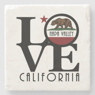 Dessous-de-verre En Pierre LOVE Napa Valley, Californie