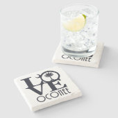 Dessous-de-verre En Pierre LOVE Oconee SC (Côté)