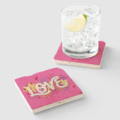 Dessous-de-verre En Pierre LOVE Stone Coaster (Côté)
