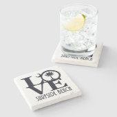 Dessous-de-verre En Pierre LOVE Surfside Beach SC (Côté)