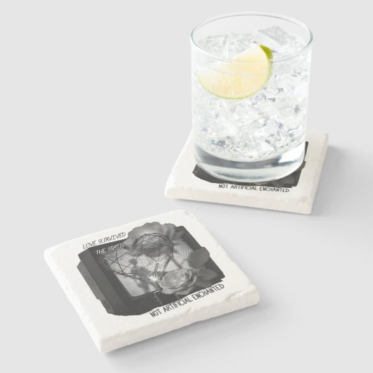 Dessous-de-verre En Pierre Love Survived the Static (Côté)