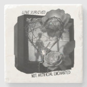 Dessous-de-verre En Pierre Love Survived the Static (Devant)