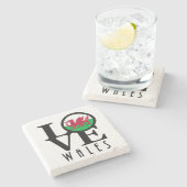 Dessous-de-verre En Pierre LOVE Wales (Côté)