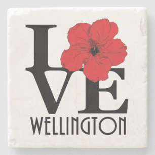 Dessous-de-verre En Pierre LOVE Wellington FL Red Hibiscus