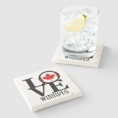 Dessous-de-verre En Pierre LOVE Winnipeg (Côté)