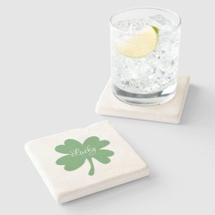 Dessous-de-verre En Pierre Lucky Green Shamrocks St. Patrick's Day Custom