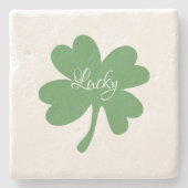 Dessous-de-verre En Pierre Lucky Green Shamrocks St. Patrick's Day Custom (Devant)