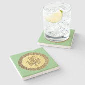 Dessous-de-verre En Pierre Lucky Irish Shamrock Gold Coin (Côté)
