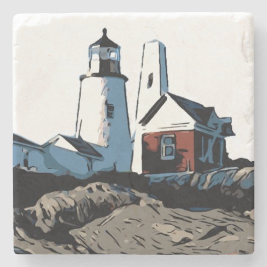 DESSOUS-DE-VERRE EN PIERRE LUMIÈRE DU POINT PEMAQUID (Devant)