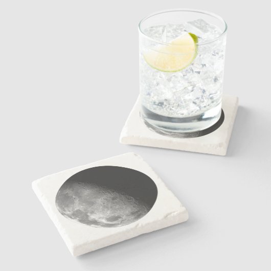 Dessous-de-verre En Pierre Lune (Côté)