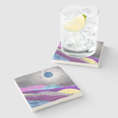 Dessous-de-verre En Pierre Lune bleue (Côté)