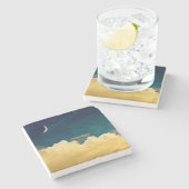 Dessous-de-verre En Pierre Lune et Cloudscape (Côté)