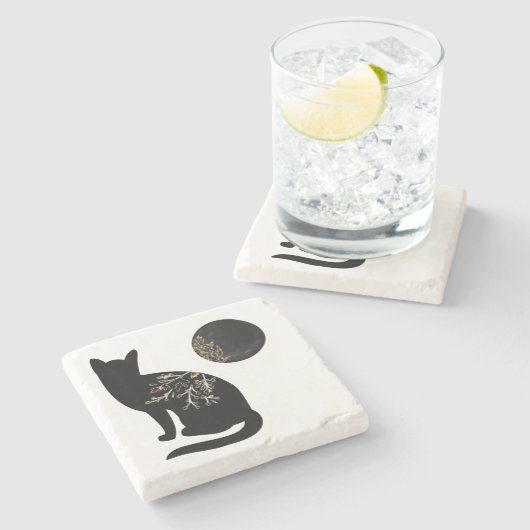 Dessous-de-verre En Pierre Lune ombragée (Côté)