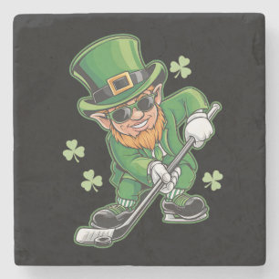 Dessous-de-verre En Pierre Lutin jouant au hockey St Patrick's Day Irlandais